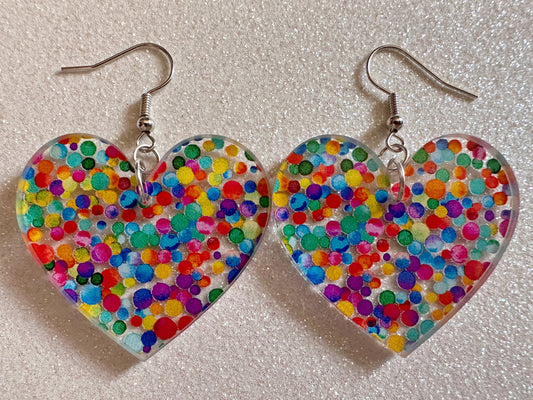 Rainbow Earrings: Laser Cut Acrylic Rainbow Dots, Pride, Aloha, Summer Vibes, Happy, Colorful, Colors, Art, Best Gifts for Her/Him/Them