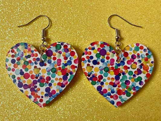 Rainbow Earrings: Laser Cut Acrylic Rainbow Dots, Pride, Aloha, Summer Vibes, Happy, Colorful, Colors, Art, Best Gifts for Her/Him/Them