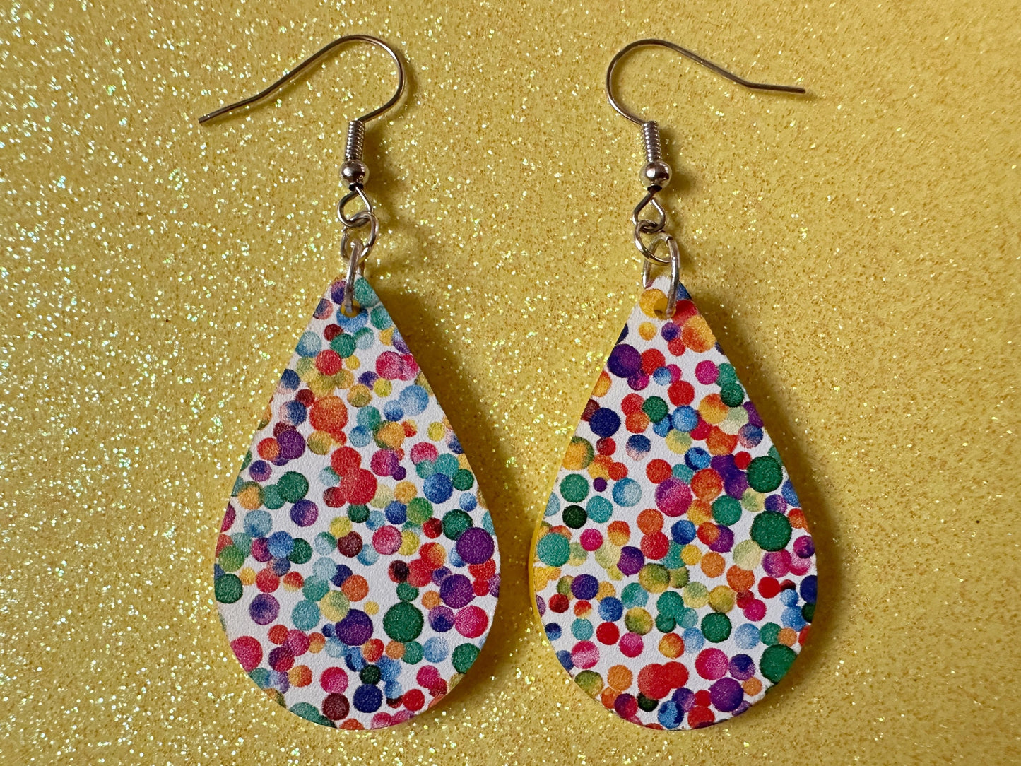 Rainbow Earrings: Laser Cut Acrylic Rainbow Dots, Pride, Aloha, Summer Vibes, Happy, Colorful, Colors, Art, Best Gifts for Her/Him/Them