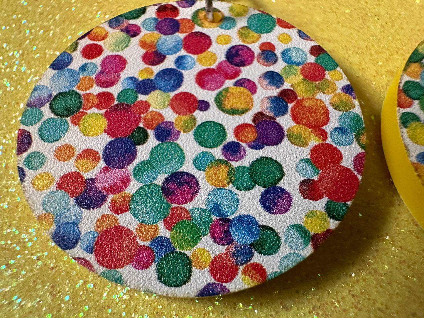 Rainbow Earrings: Laser Cut Acrylic Rainbow Dots, Pride, Aloha, Summer Vibes, Happy, Colorful, Colors, Art, Best Gifts for Her/Him/Them