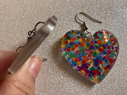 Rainbow Earrings: Laser Cut Acrylic Rainbow Dots, Pride, Aloha, Summer Vibes, Happy, Colorful, Colors, Art, Best Gifts for Her/Him/Them