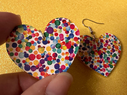 Rainbow Earrings: Laser Cut Acrylic Rainbow Dots, Pride, Aloha, Summer Vibes, Happy, Colorful, Colors, Art, Best Gifts for Her/Him/Them