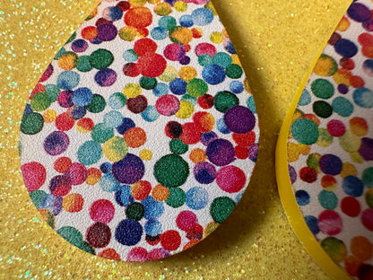 Rainbow Earrings: Laser Cut Acrylic Rainbow Dots, Pride, Aloha, Summer Vibes, Happy, Colorful, Colors, Art, Best Gifts for Her/Him/Them