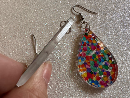 Rainbow Earrings: Laser Cut Acrylic Rainbow Dots, Pride, Aloha, Summer Vibes, Happy, Colorful, Colors, Art, Best Gifts for Her/Him/Them