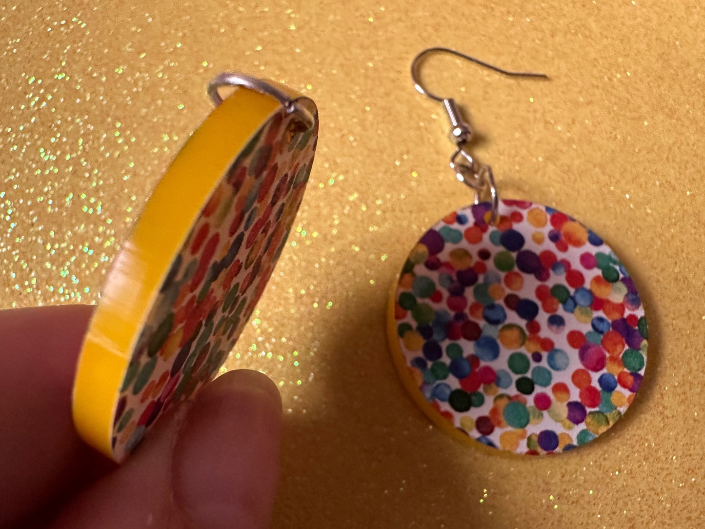 Rainbow Earrings: Laser Cut Acrylic Rainbow Dots, Pride, Aloha, Summer Vibes, Happy, Colorful, Colors, Art, Best Gifts for Her/Him/Them