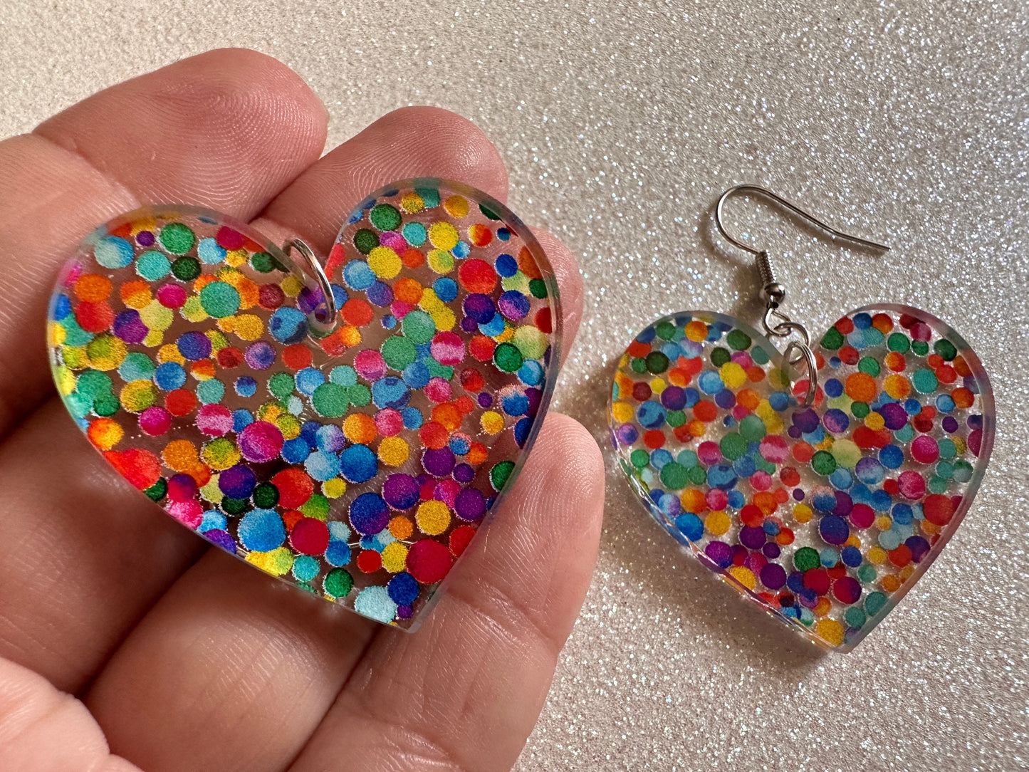 Rainbow Earrings: Laser Cut Acrylic Rainbow Dots, Pride, Aloha, Summer Vibes, Happy, Colorful, Colors, Art, Best Gifts for Her/Him/Them