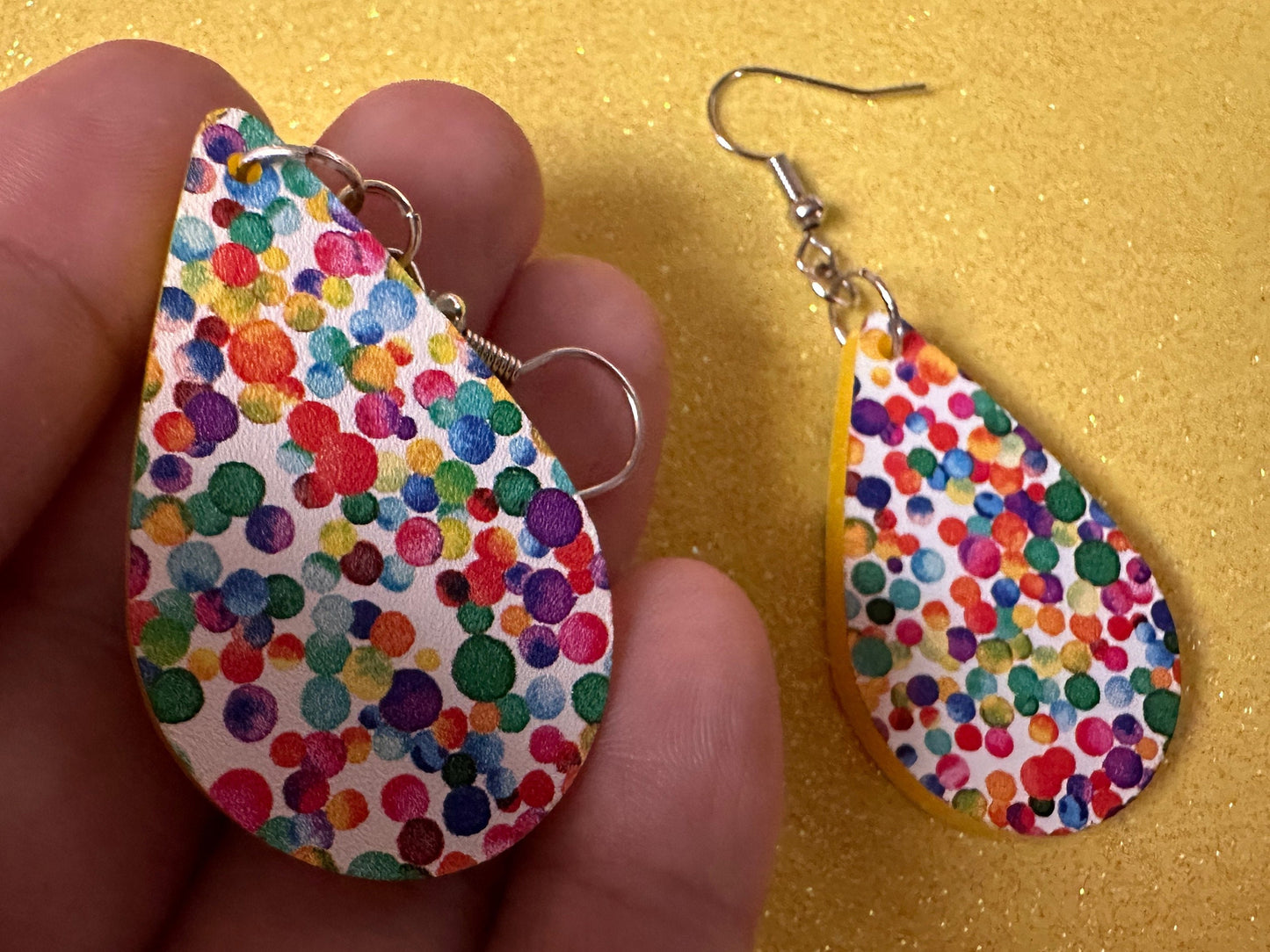 Rainbow Earrings: Laser Cut Acrylic Rainbow Dots, Pride, Aloha, Summer Vibes, Happy, Colorful, Colors, Art, Best Gifts for Her/Him/Them