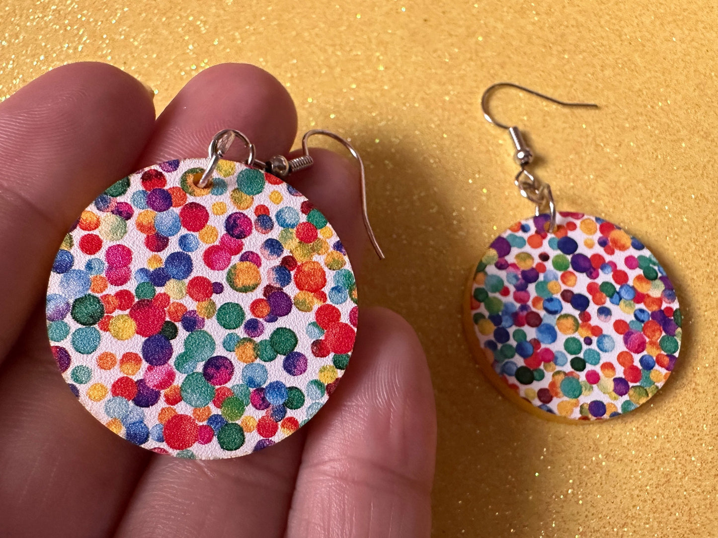 Rainbow Earrings: Laser Cut Acrylic Rainbow Dots, Pride, Aloha, Summer Vibes, Happy, Colorful, Colors, Art, Best Gifts for Her/Him/Them