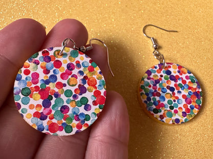 Rainbow Earrings: Laser Cut Acrylic Rainbow Dots, Pride, Aloha, Summer Vibes, Happy, Colorful, Colors, Art, Best Gifts for Her/Him/Them