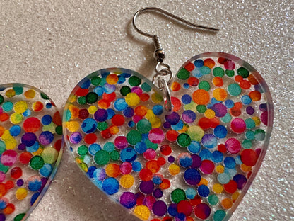 Rainbow Earrings: Laser Cut Acrylic Rainbow Dots, Pride, Aloha, Summer Vibes, Happy, Colorful, Colors, Art, Best Gifts for Her/Him/Them