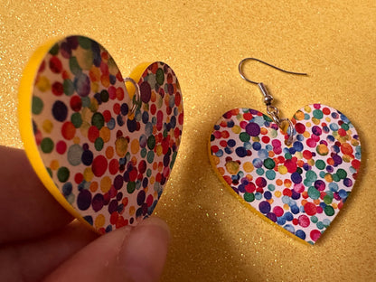 Rainbow Earrings: Laser Cut Acrylic Rainbow Dots, Pride, Aloha, Summer Vibes, Happy, Colorful, Colors, Art, Best Gifts for Her/Him/Them