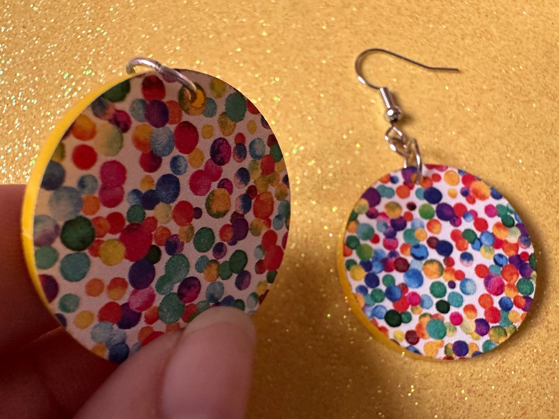 Rainbow Earrings: Laser Cut Acrylic Rainbow Dots, Pride, Aloha, Summer Vibes, Happy, Colorful, Colors, Art, Best Gifts for Her/Him/Them