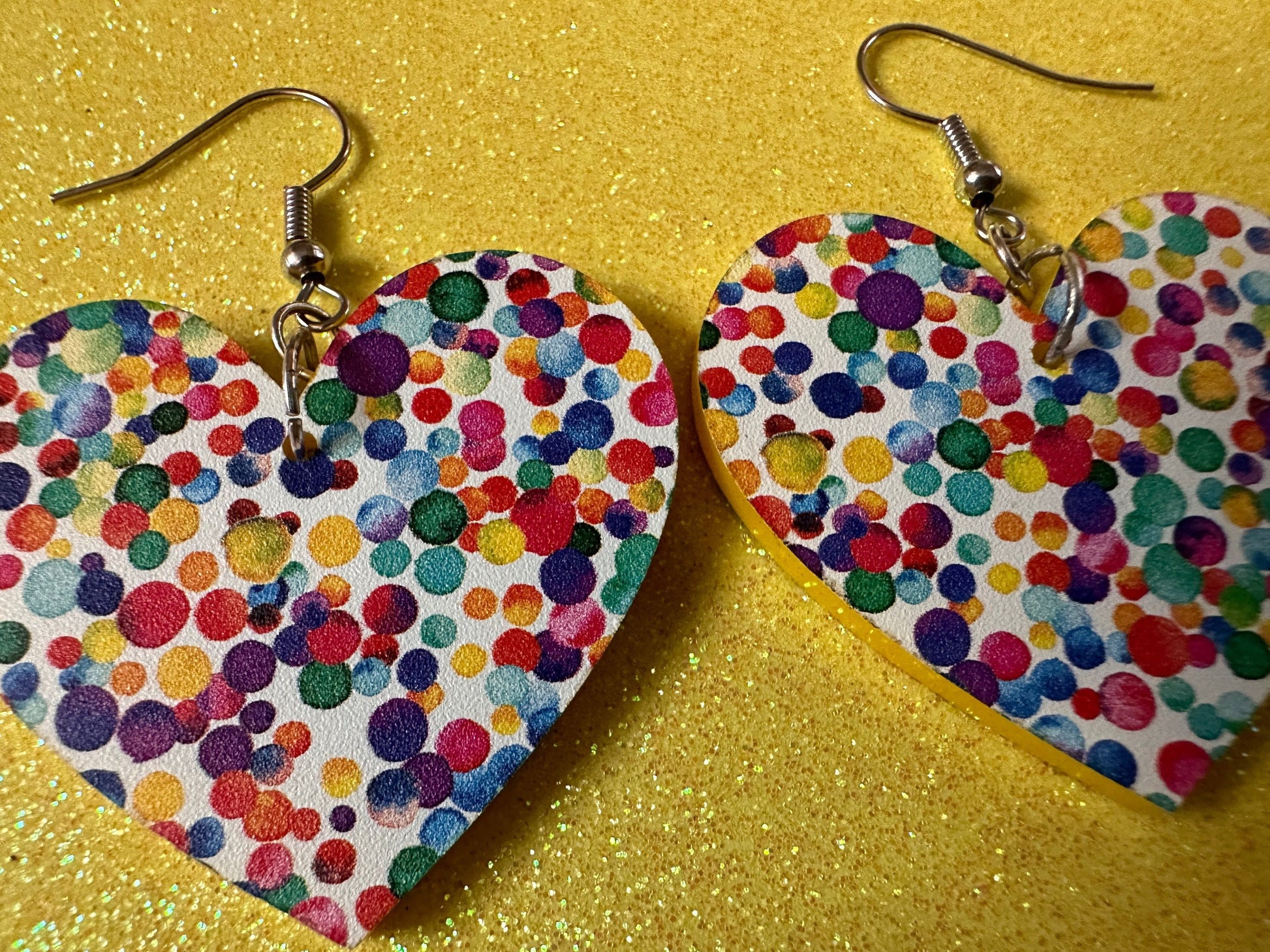 Rainbow Earrings: Laser Cut Acrylic Rainbow Dots, Pride, Aloha, Summer Vibes, Happy, Colorful, Colors, Art, Best Gifts for Her/Him/Them