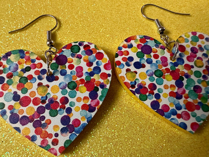 Rainbow Earrings: Laser Cut Acrylic Rainbow Dots, Pride, Aloha, Summer Vibes, Happy, Colorful, Colors, Art, Best Gifts for Her/Him/Them
