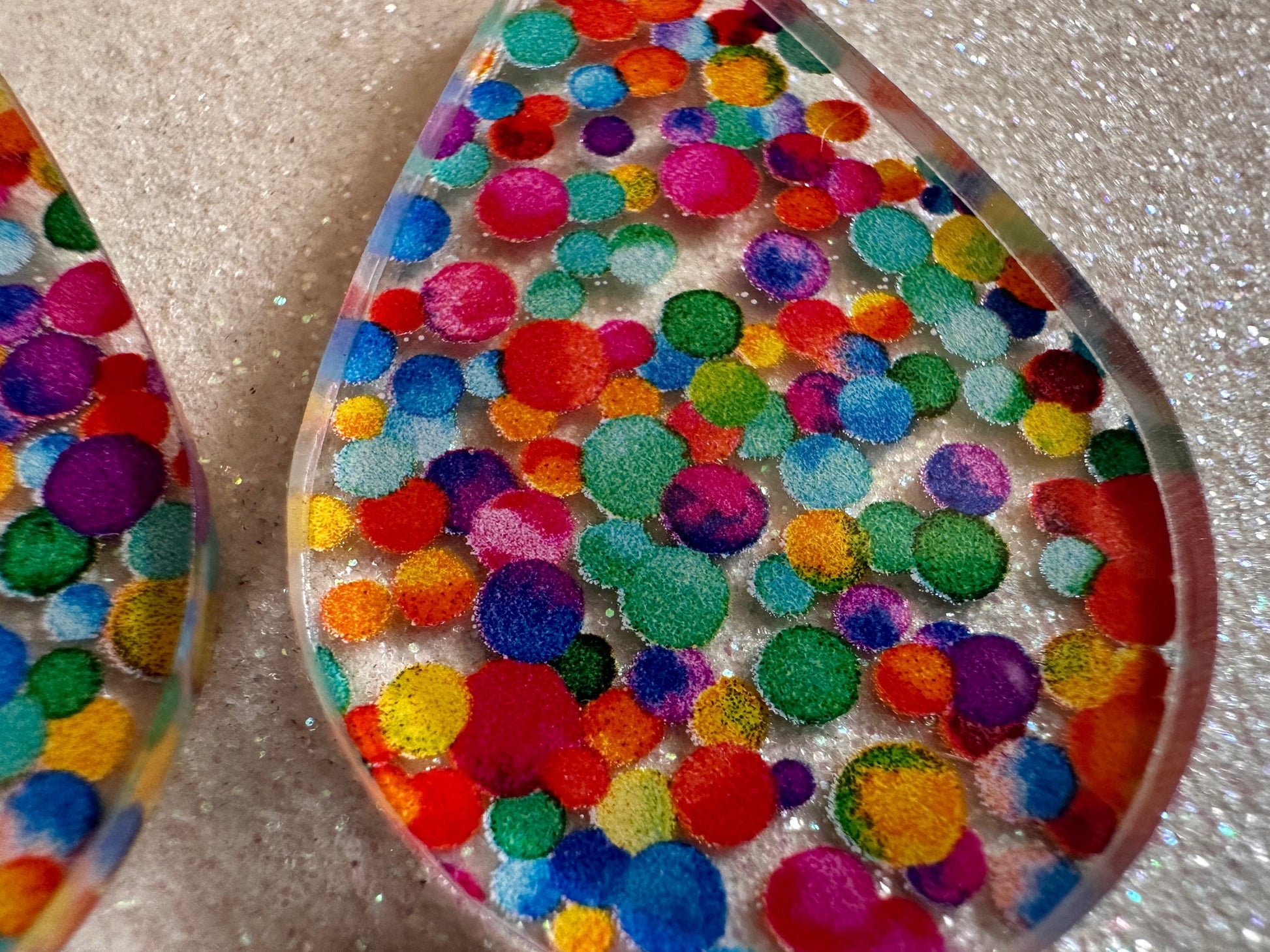 Rainbow Earrings: Laser Cut Acrylic Rainbow Dots, Pride, Aloha, Summer Vibes, Happy, Colorful, Colors, Art, Best Gifts for Her/Him/Them