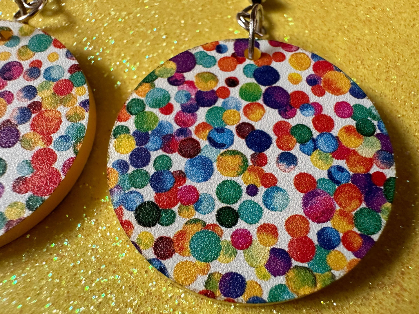 Rainbow Earrings: Laser Cut Acrylic Rainbow Dots, Pride, Aloha, Summer Vibes, Happy, Colorful, Colors, Art, Best Gifts for Her/Him/Them