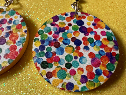 Rainbow Earrings: Laser Cut Acrylic Rainbow Dots, Pride, Aloha, Summer Vibes, Happy, Colorful, Colors, Art, Best Gifts for Her/Him/Them