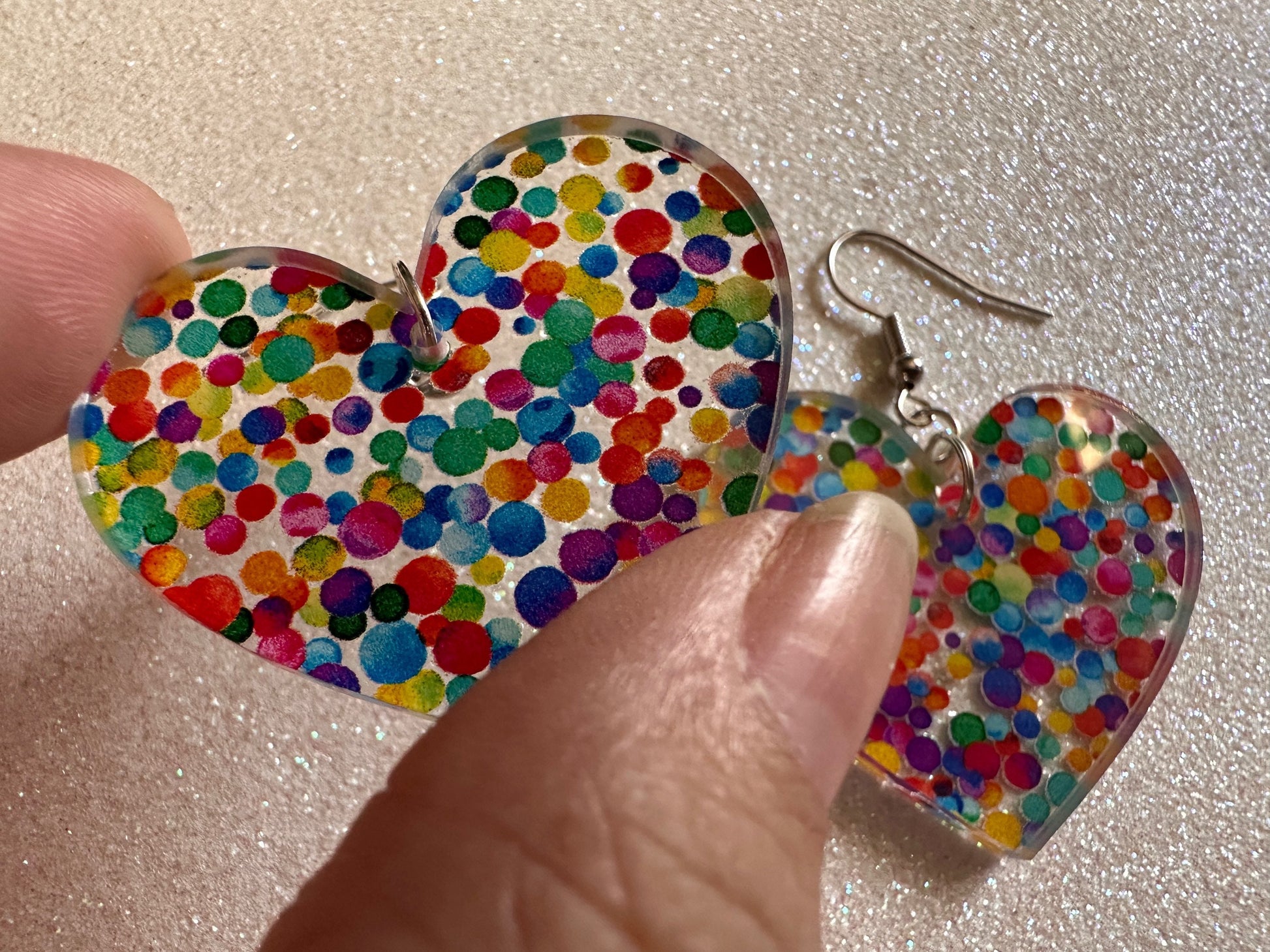 Rainbow Earrings: Laser Cut Acrylic Rainbow Dots, Pride, Aloha, Summer Vibes, Happy, Colorful, Colors, Art, Best Gifts for Her/Him/Them
