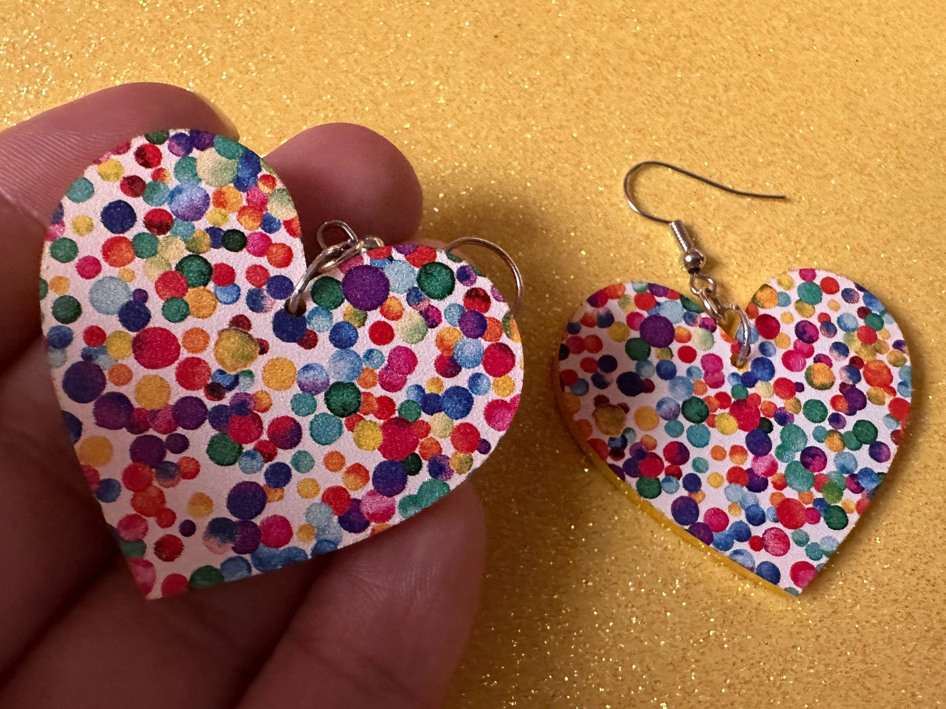 Rainbow Earrings: Laser Cut Acrylic Rainbow Dots, Pride, Aloha, Summer Vibes, Happy, Colorful, Colors, Art, Best Gifts for Her/Him/Them