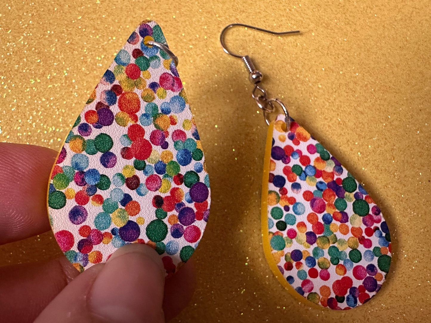 Rainbow Earrings: Laser Cut Acrylic Rainbow Dots, Pride, Aloha, Summer Vibes, Happy, Colorful, Colors, Art, Best Gifts for Her/Him/Them