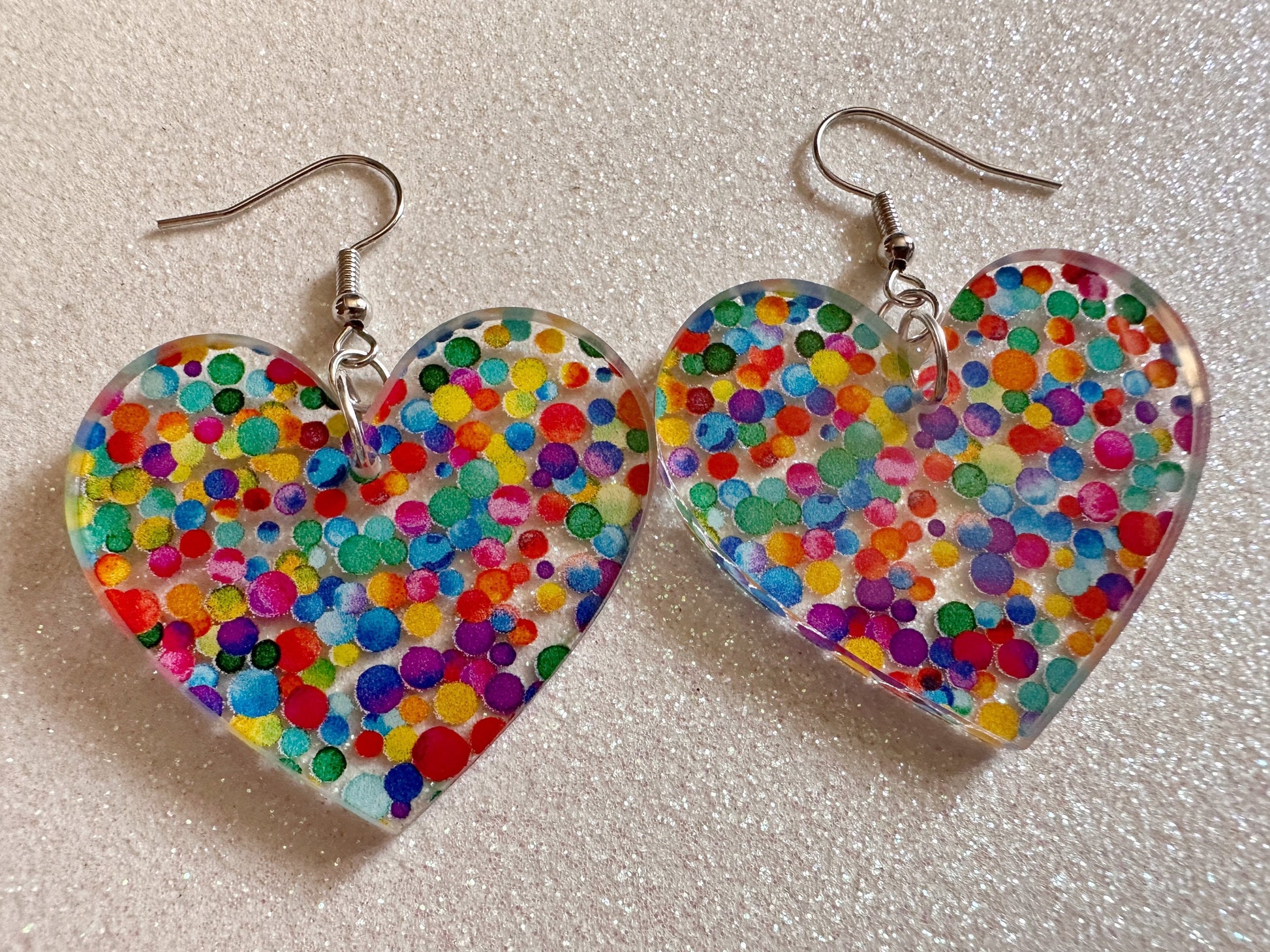Rainbow Earrings: Laser Cut Acrylic Rainbow Dots, Pride, Aloha, Summer Vibes, Happy, Colorful, Colors, Art, Best Gifts for Her/Him/Them