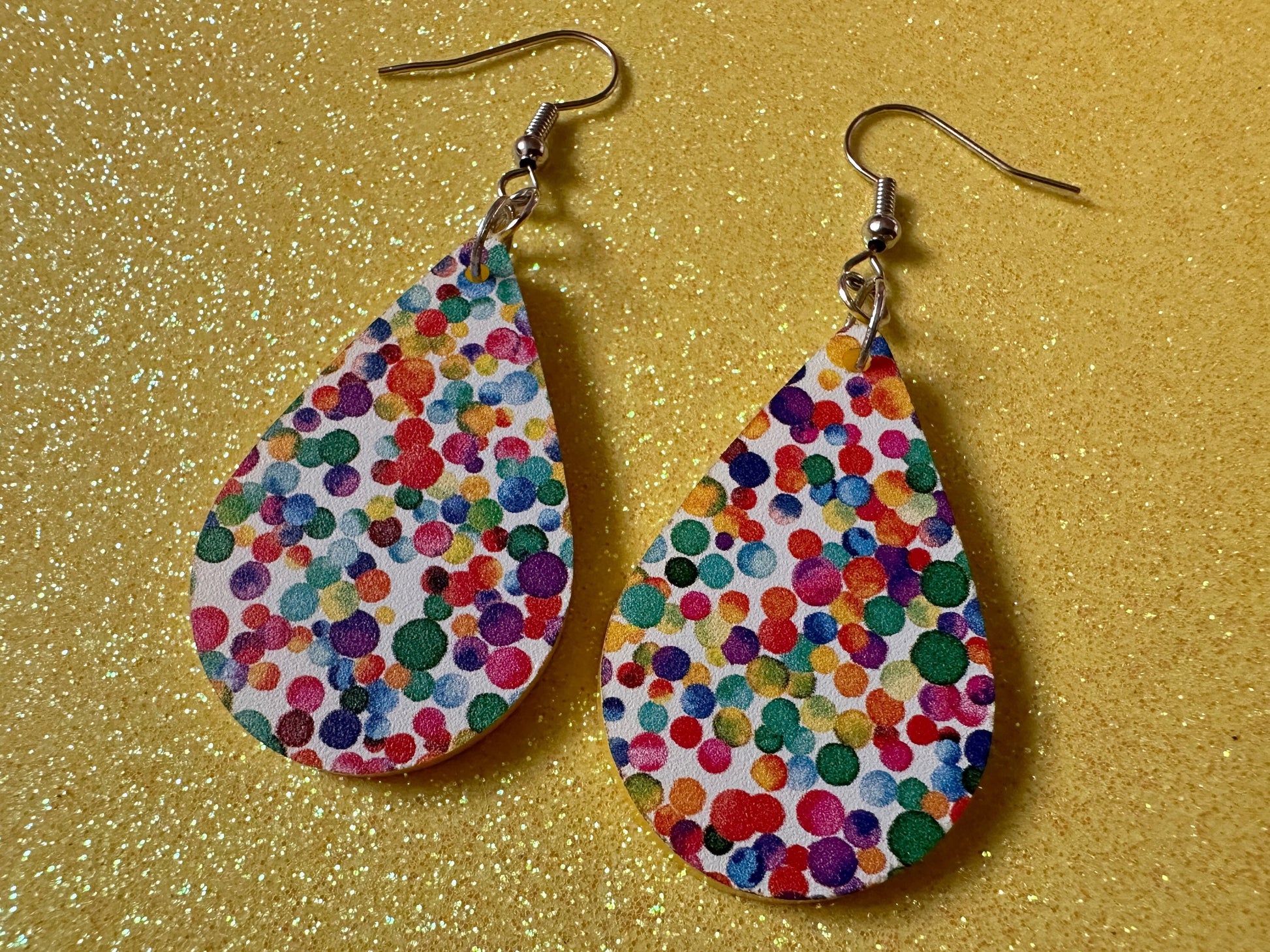 Rainbow Earrings: Laser Cut Acrylic Rainbow Dots, Pride, Aloha, Summer Vibes, Happy, Colorful, Colors, Art, Best Gifts for Her/Him/Them