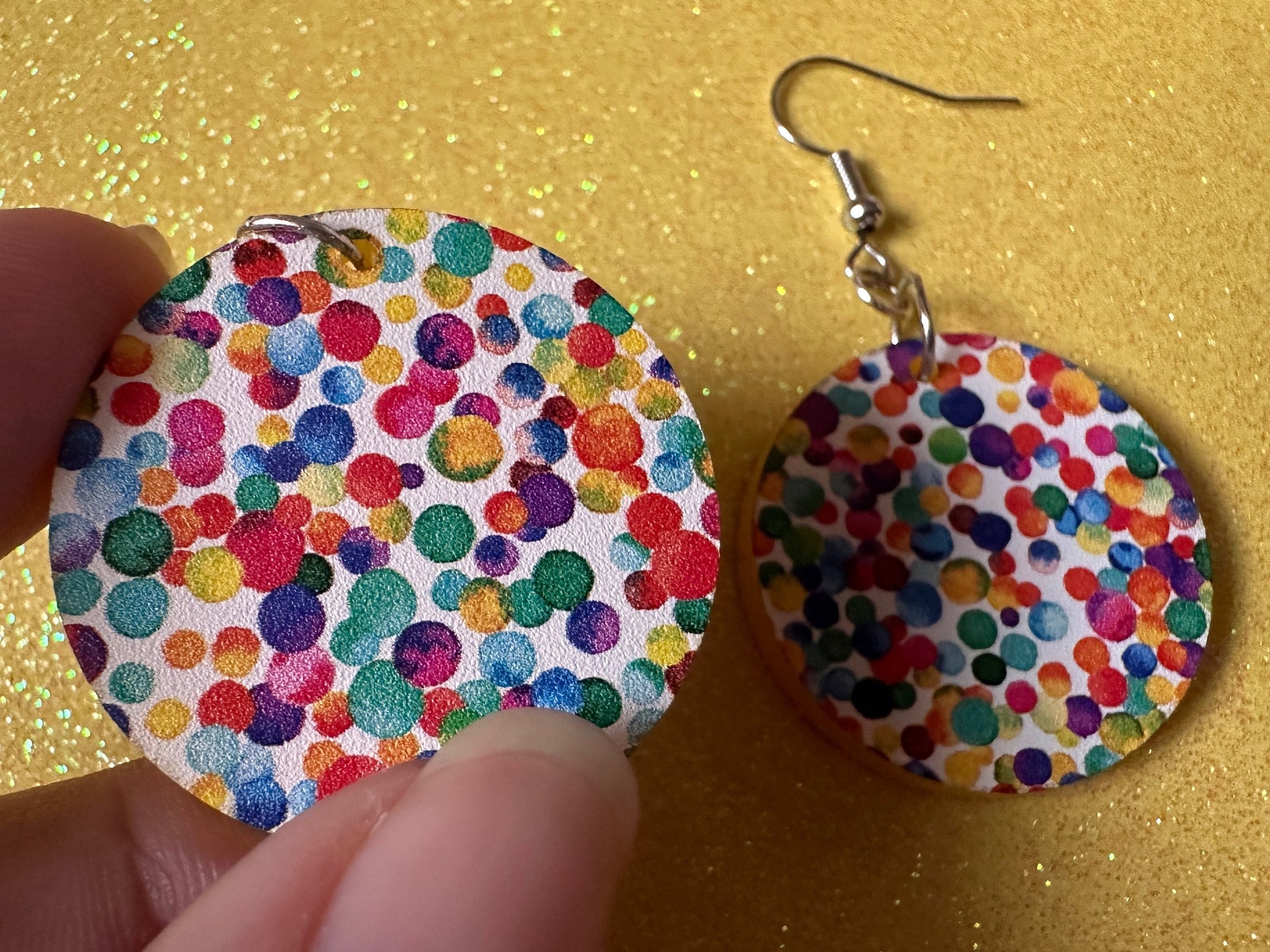 Rainbow Earrings: Laser Cut Acrylic Rainbow Dots, Pride, Aloha, Summer Vibes, Happy, Colorful, Colors, Art, Best Gifts for Her/Him/Them