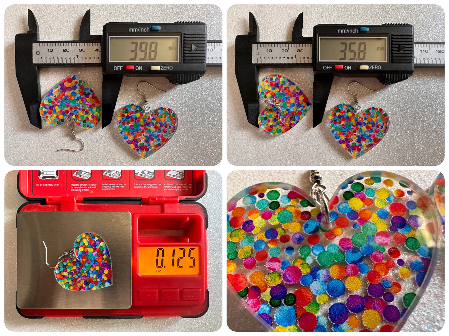 Rainbow Earrings: Laser Cut Acrylic Rainbow Dots, Pride, Aloha, Summer Vibes, Happy, Colorful, Colors, Art, Best Gifts for Her/Him/Them
