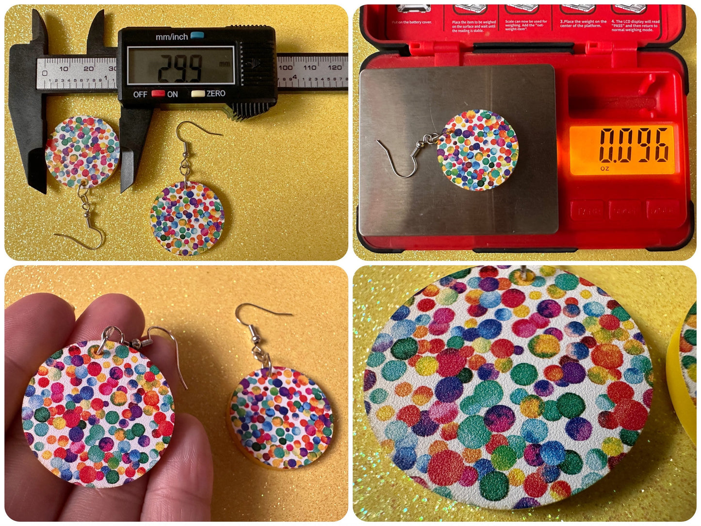 Rainbow Earrings: Laser Cut Acrylic Rainbow Dots, Pride, Aloha, Summer Vibes, Happy, Colorful, Colors, Art, Best Gifts for Her/Him/Them