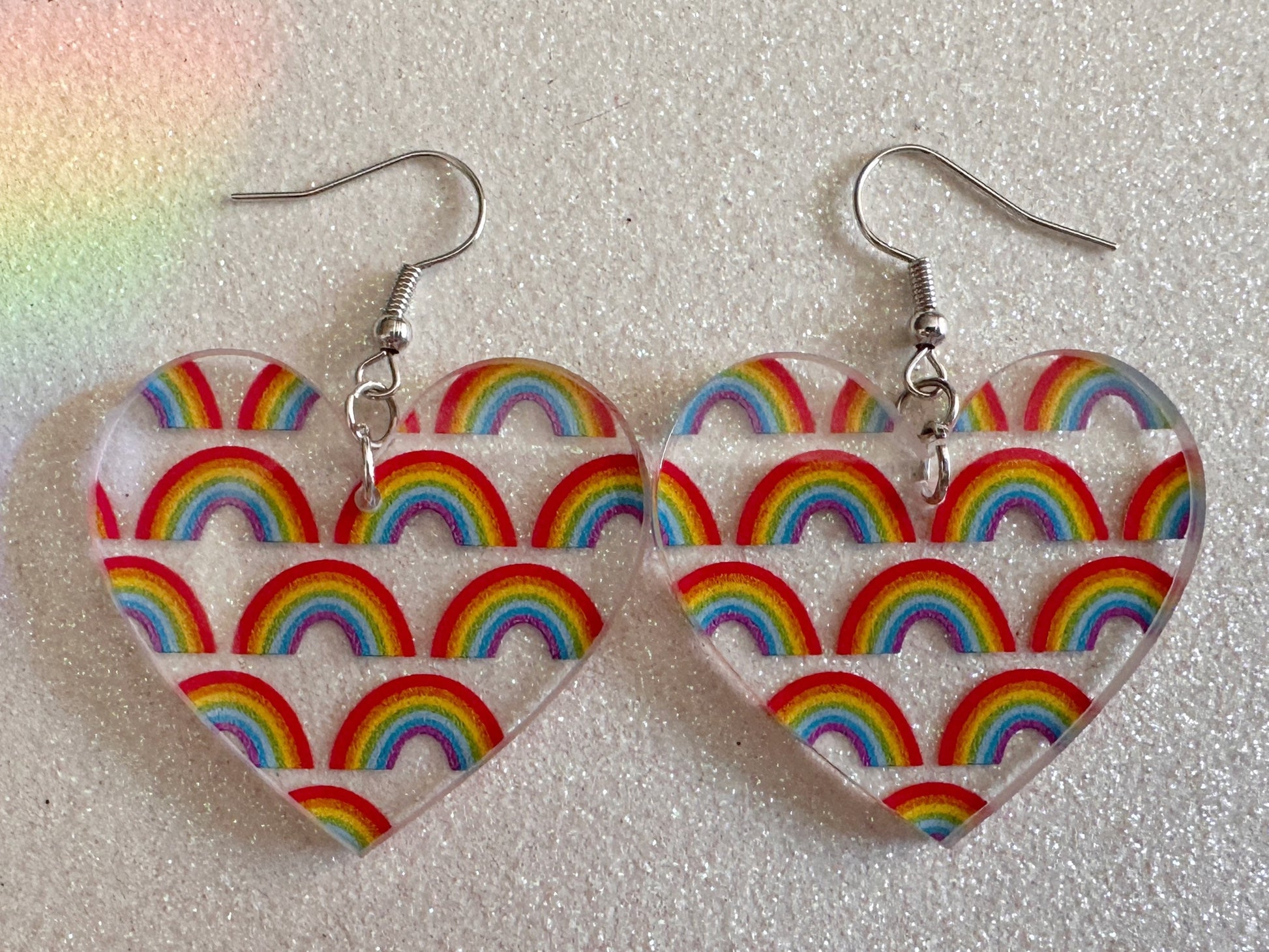 Rainbow Earrings: Laser Cut Acrylic Rainbows, Pride, Hawaii, Aloha, Summer Vibes, Happy, Colorful, Best Gifts for Her/Him/Them