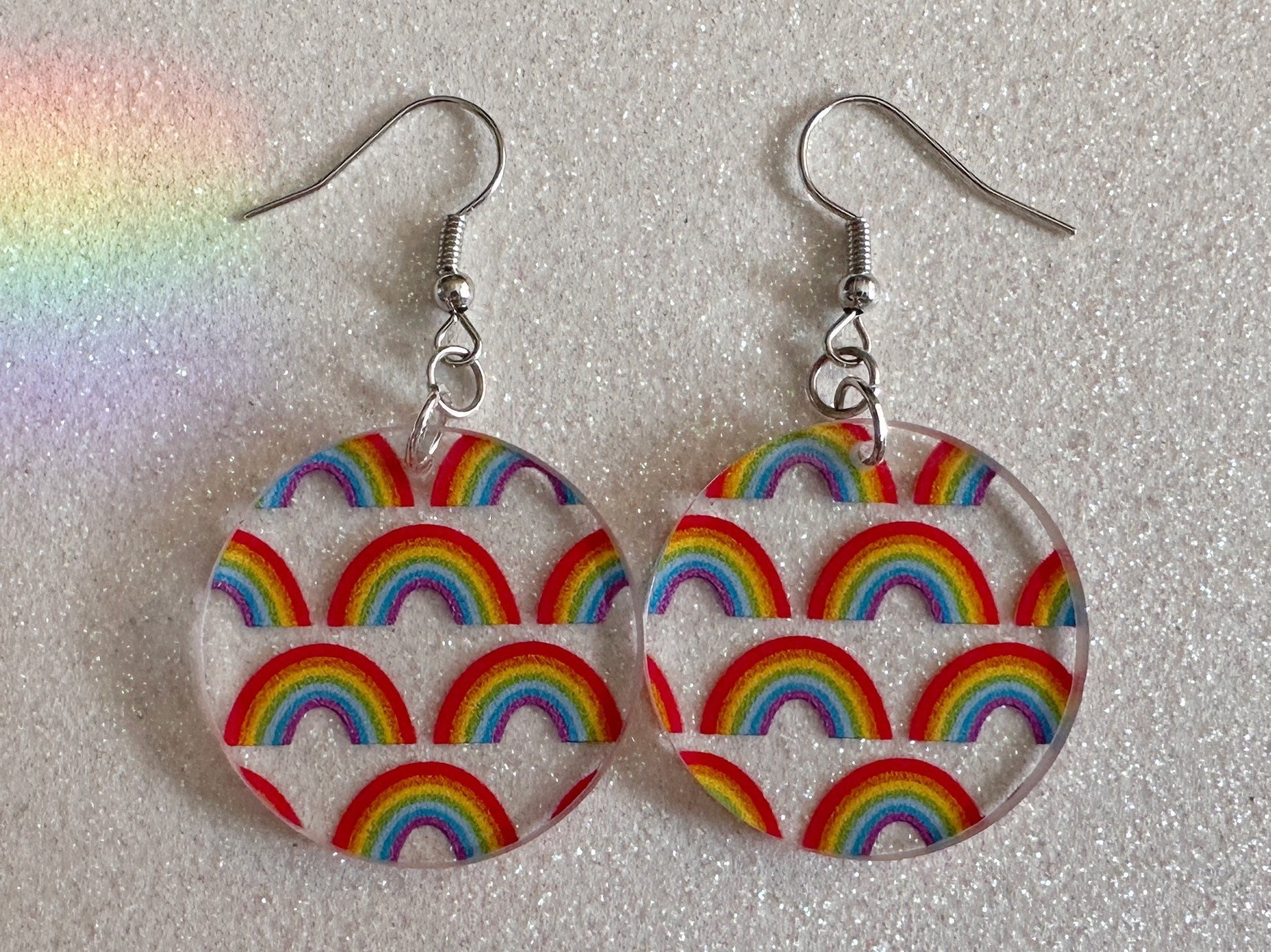 Rainbow Earrings: Laser Cut Acrylic Rainbows, Pride, Hawaii, Aloha, Summer Vibes, Happy, Colorful, Best Gifts for Her/Him/Them
