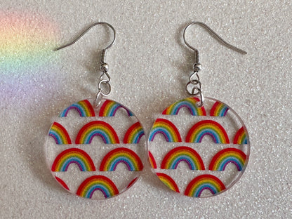 Rainbow Earrings: Laser Cut Acrylic Rainbows, Pride, Hawaii, Aloha, Summer Vibes, Happy, Colorful, Best Gifts for Her/Him/Them