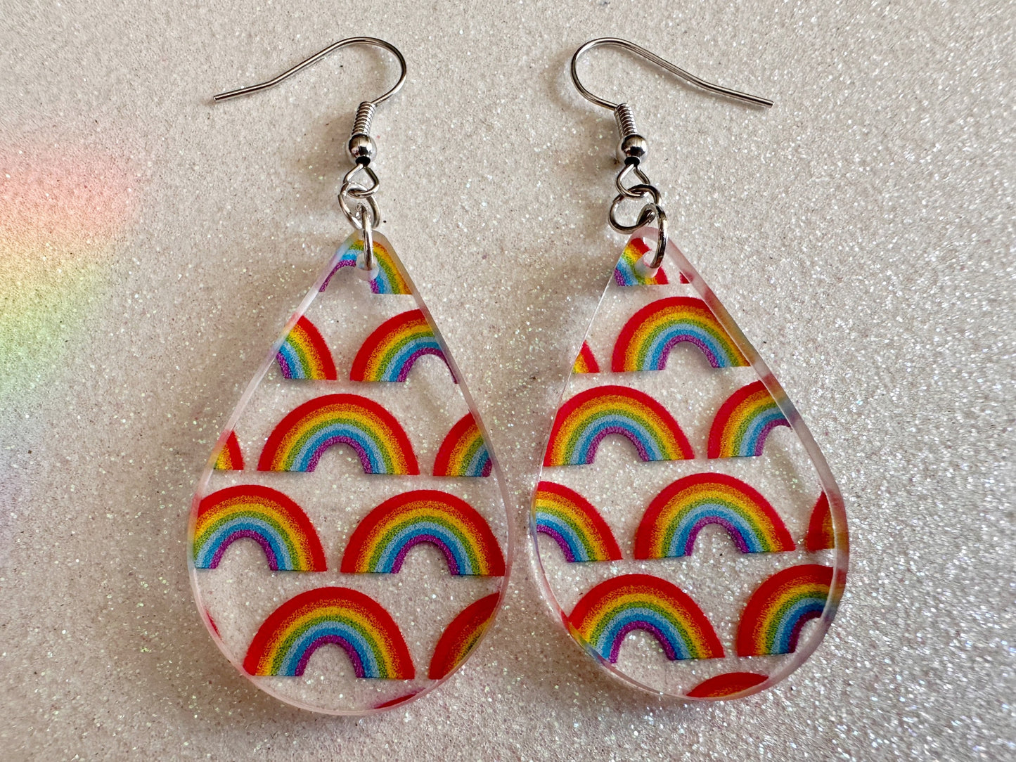 Rainbow Earrings: Laser Cut Acrylic Rainbows, Pride, Hawaii, Aloha, Summer Vibes, Happy, Colorful, Best Gifts for Her/Him/Them