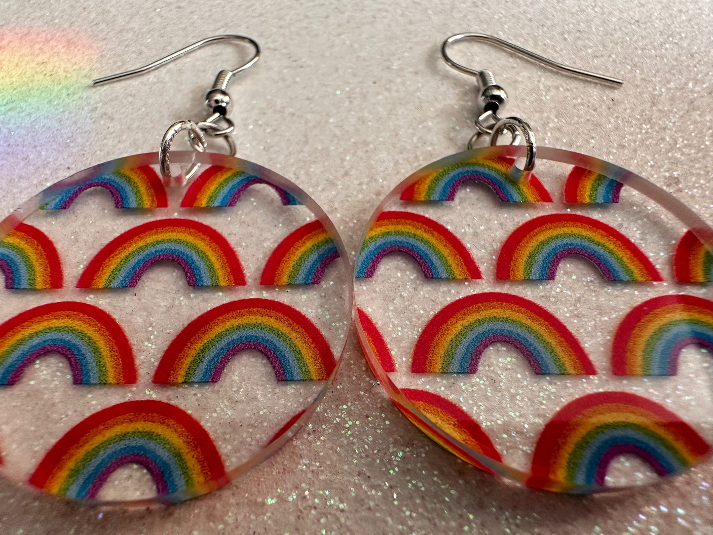 Rainbow Earrings: Laser Cut Acrylic Rainbows, Pride, Hawaii, Aloha, Summer Vibes, Happy, Colorful, Best Gifts for Her/Him/Them