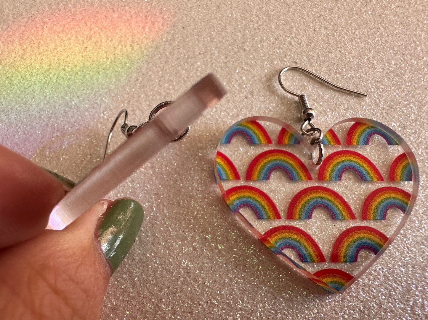 Rainbow Earrings: Laser Cut Acrylic Rainbows, Pride, Hawaii, Aloha, Summer Vibes, Happy, Colorful, Best Gifts for Her/Him/Them