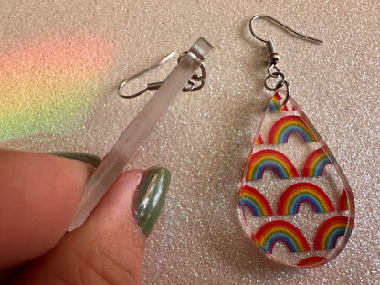 Rainbow Earrings: Laser Cut Acrylic Rainbows, Pride, Hawaii, Aloha, Summer Vibes, Happy, Colorful, Best Gifts for Her/Him/Them