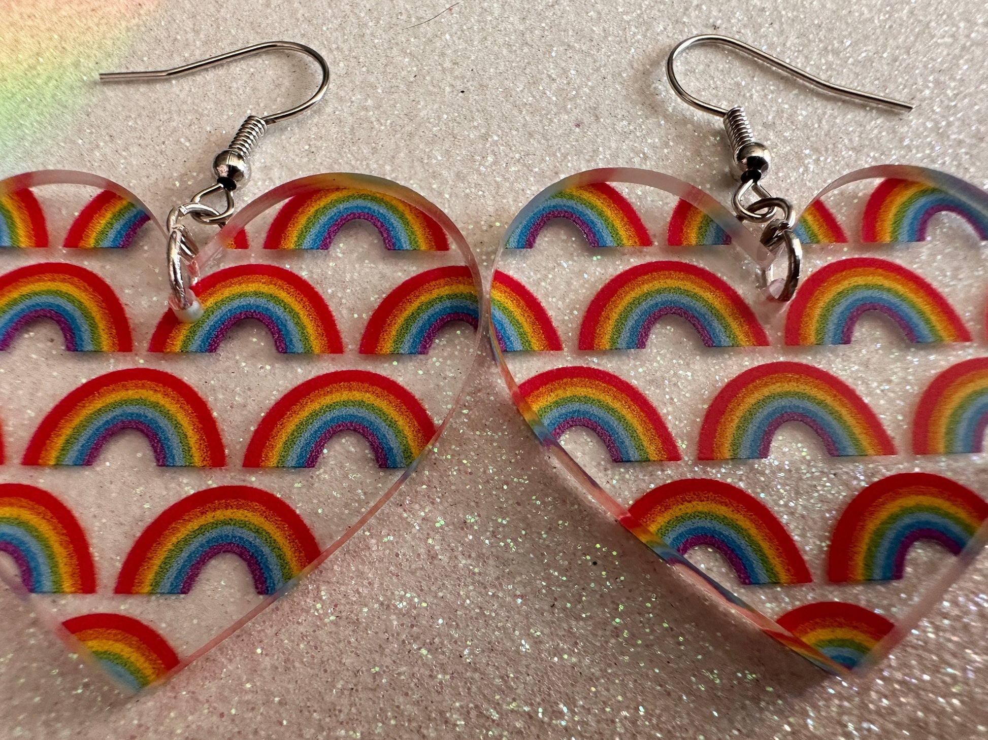 Rainbow Earrings: Laser Cut Acrylic Rainbows, Pride, Hawaii, Aloha, Summer Vibes, Happy, Colorful, Best Gifts for Her/Him/Them