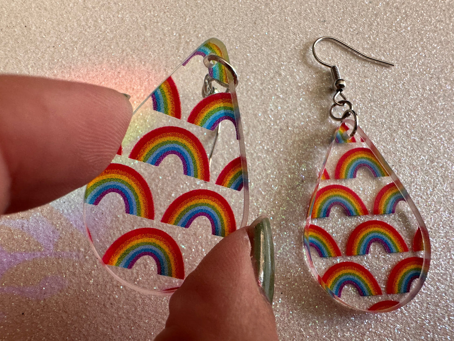 Rainbow Earrings: Laser Cut Acrylic Rainbows, Pride, Hawaii, Aloha, Summer Vibes, Happy, Colorful, Best Gifts for Her/Him/Them
