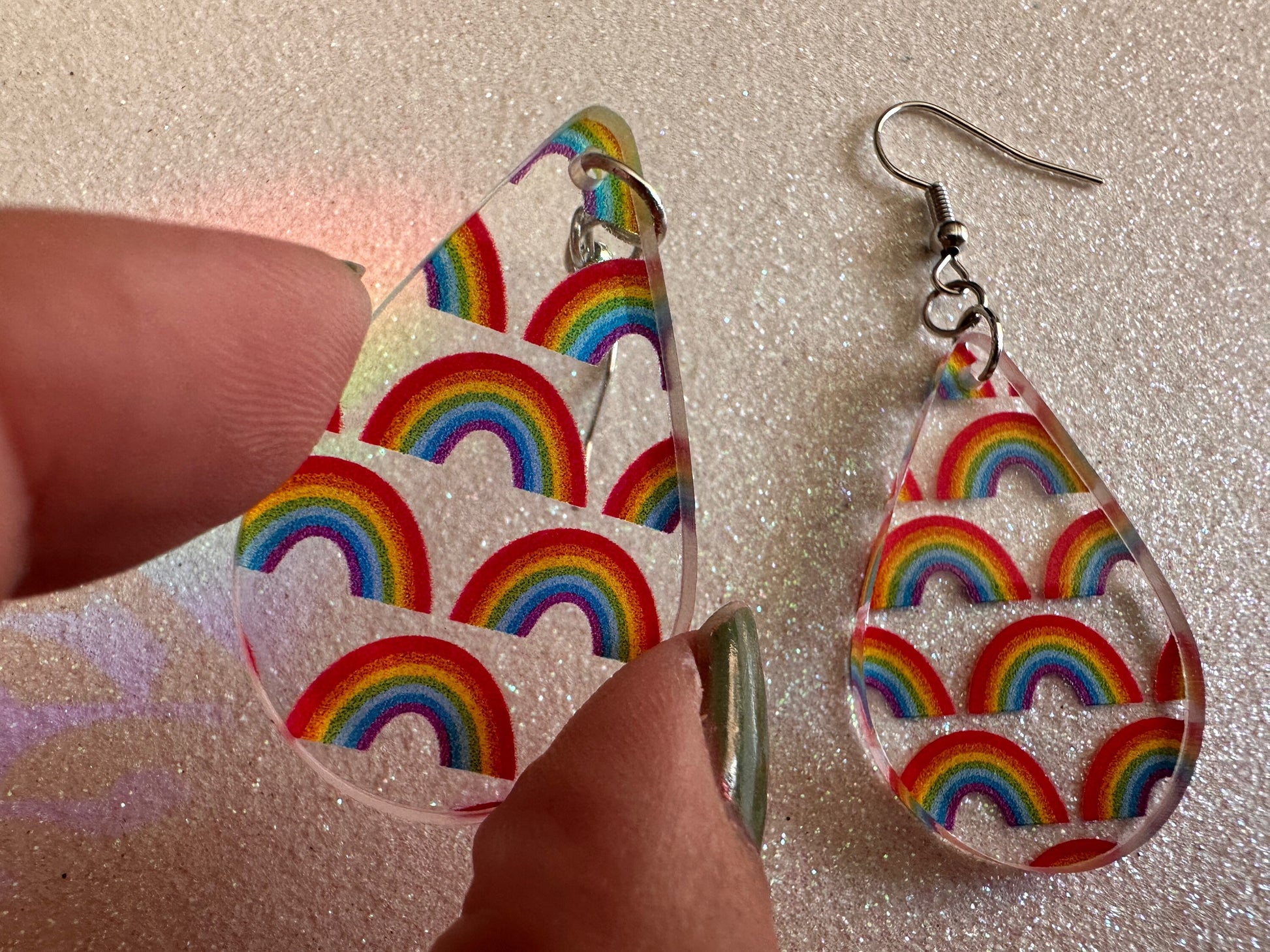 Rainbow Earrings: Laser Cut Acrylic Rainbows, Pride, Hawaii, Aloha, Summer Vibes, Happy, Colorful, Best Gifts for Her/Him/Them