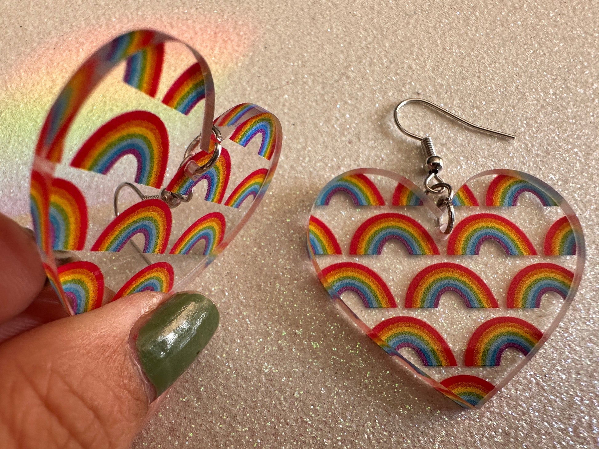 Rainbow Earrings: Laser Cut Acrylic Rainbows, Pride, Hawaii, Aloha, Summer Vibes, Happy, Colorful, Best Gifts for Her/Him/Them