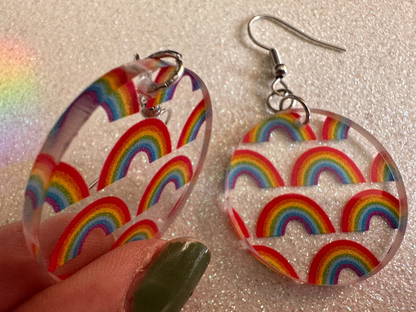 Rainbow Earrings: Laser Cut Acrylic Rainbows, Pride, Hawaii, Aloha, Summer Vibes, Happy, Colorful, Best Gifts for Her/Him/Them
