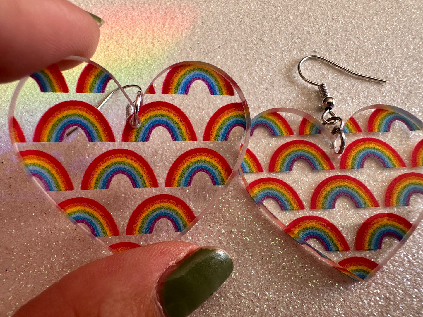 Rainbow Earrings: Laser Cut Acrylic Rainbows, Pride, Hawaii, Aloha, Summer Vibes, Happy, Colorful, Best Gifts for Her/Him/Them