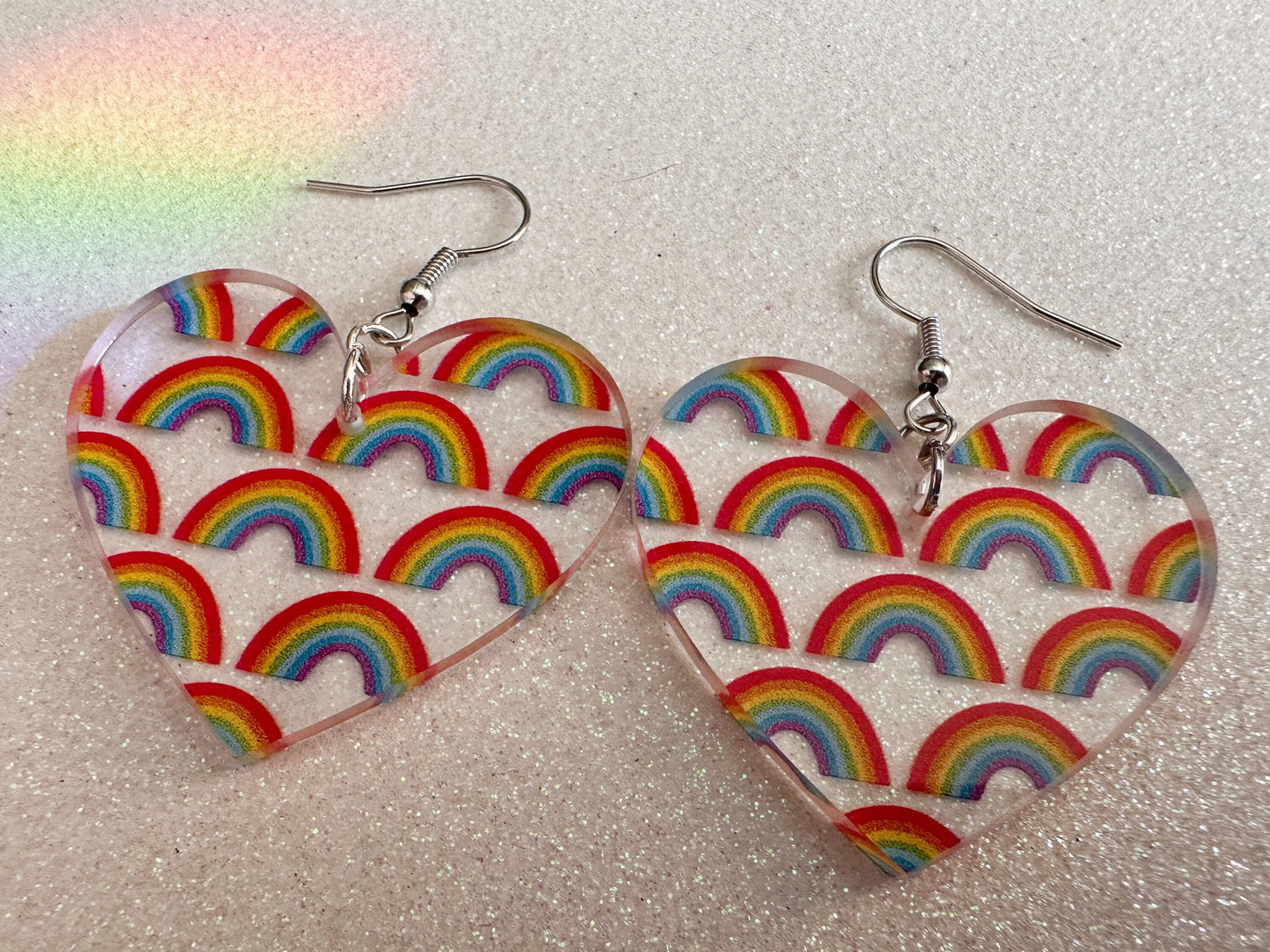 Rainbow Earrings: Laser Cut Acrylic Rainbows, Pride, Hawaii, Aloha, Summer Vibes, Happy, Colorful, Best Gifts for Her/Him/Them