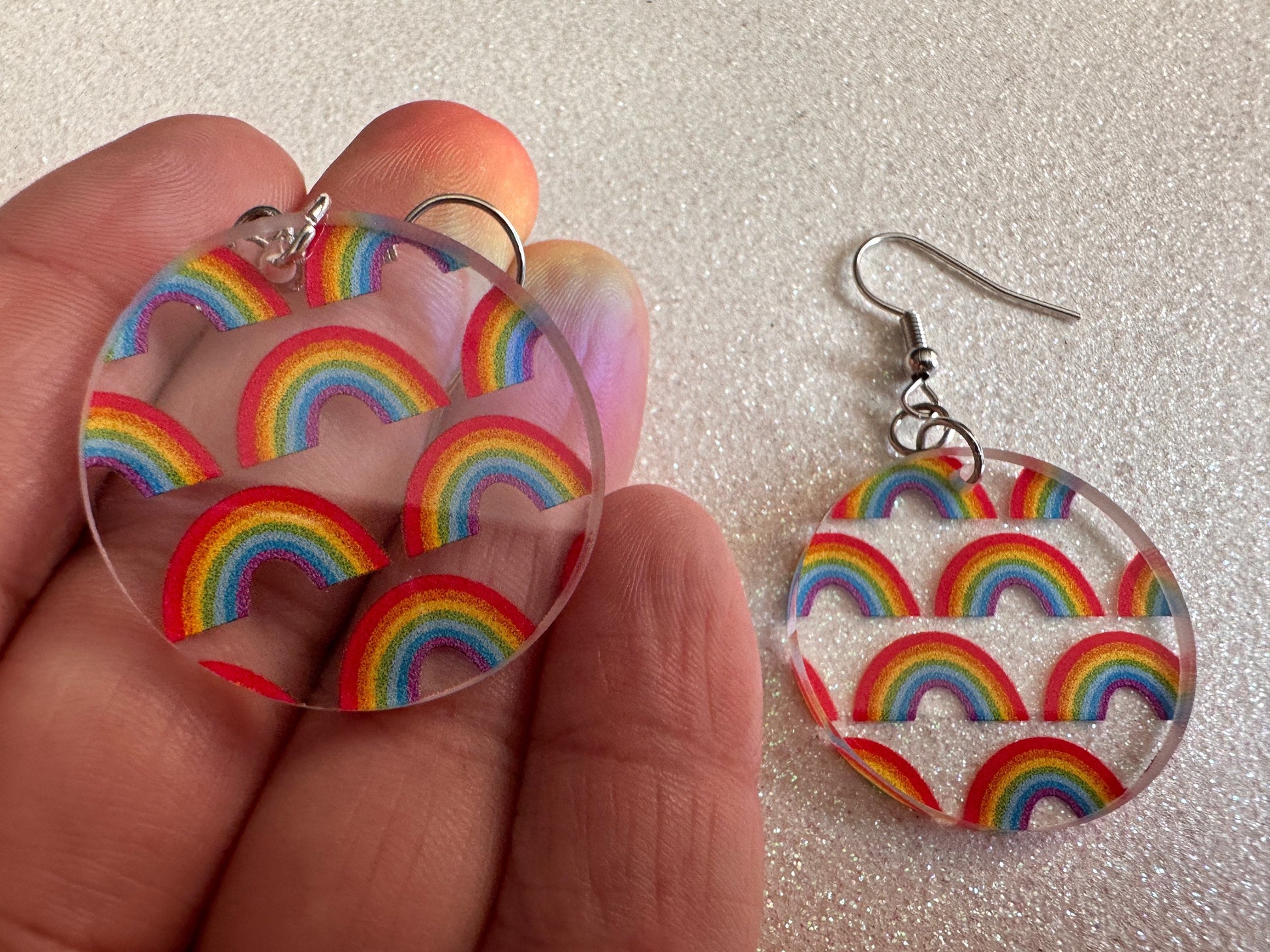 Rainbow Earrings: Laser Cut Acrylic Rainbows, Pride, Hawaii, Aloha, Summer Vibes, Happy, Colorful, Best Gifts for Her/Him/Them