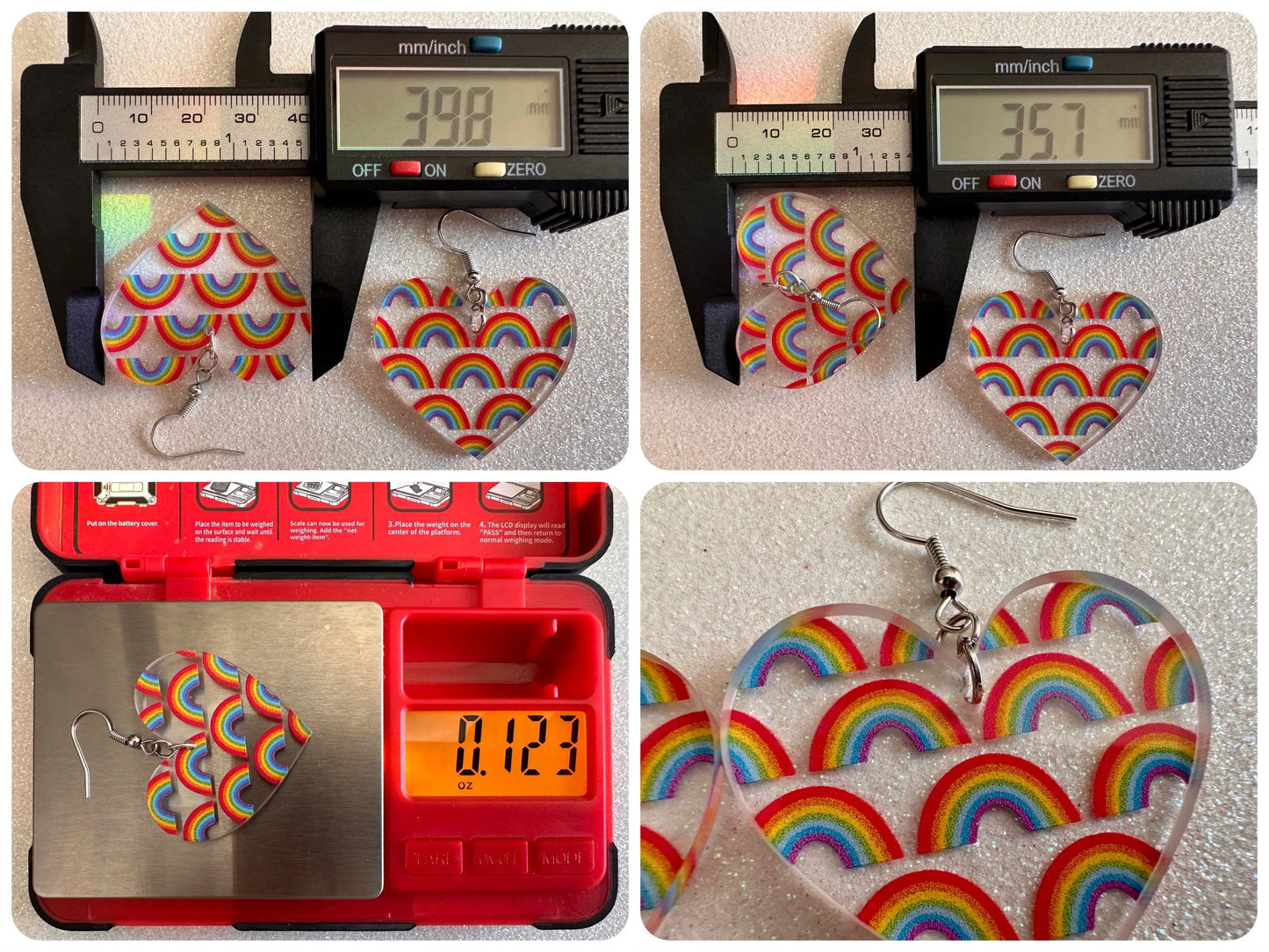 Rainbow Earrings: Laser Cut Acrylic Rainbows, Pride, Hawaii, Aloha, Summer Vibes, Happy, Colorful, Best Gifts for Her/Him/Them