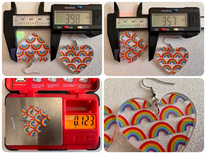 Rainbow Earrings: Laser Cut Acrylic Rainbows, Pride, Hawaii, Aloha, Summer Vibes, Happy, Colorful, Best Gifts for Her/Him/Them