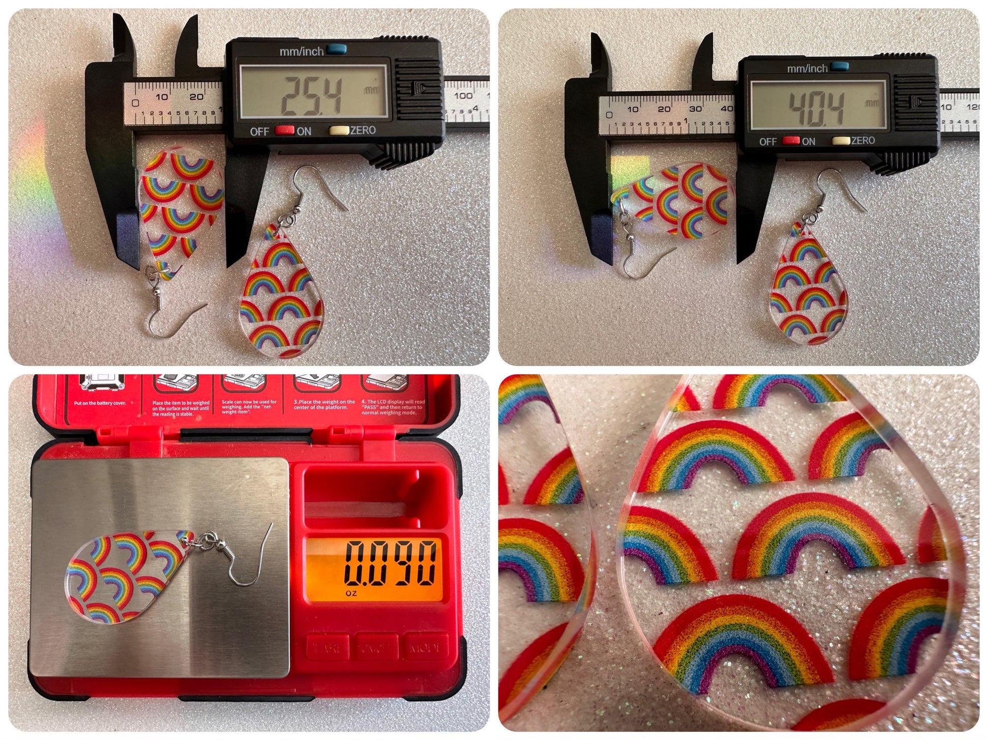 Rainbow Earrings: Laser Cut Acrylic Rainbows, Pride, Hawaii, Aloha, Summer Vibes, Happy, Colorful, Best Gifts for Her/Him/Them