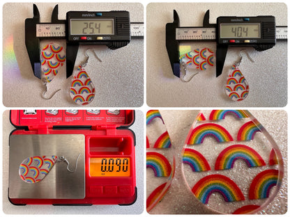 Rainbow Earrings: Laser Cut Acrylic Rainbows, Pride, Hawaii, Aloha, Summer Vibes, Happy, Colorful, Best Gifts for Her/Him/Them