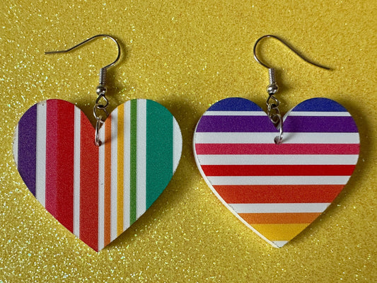 Rainbow Earrings: Laser Cut Acrylic Rainbows, Pride, Hawaii, Aloha, Summer Vibes, Happy, Colorful Stripes, Best Gifts for Her/Him/Them