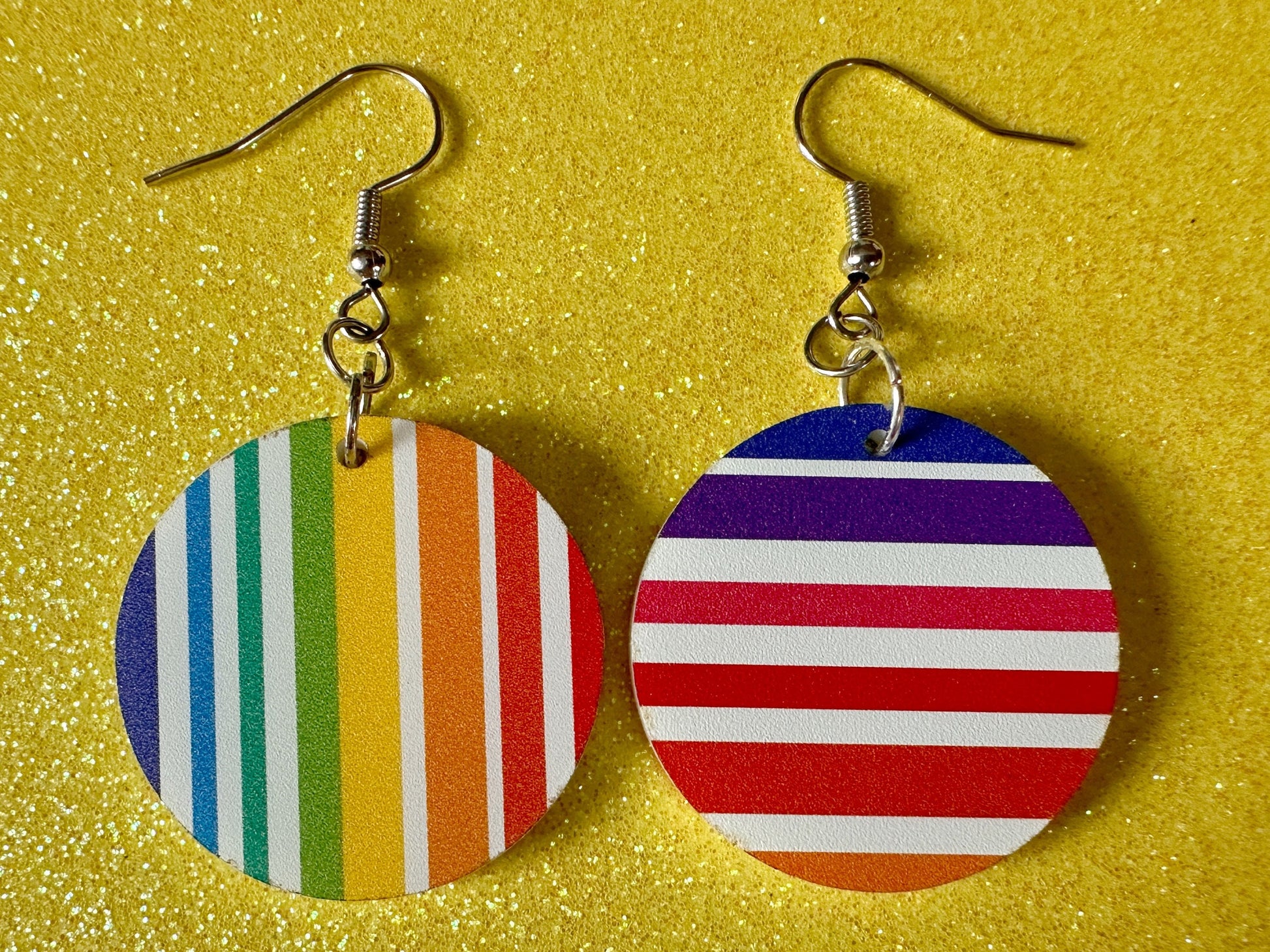 Rainbow Earrings: Laser Cut Acrylic Rainbows, Pride, Hawaii, Aloha, Summer Vibes, Happy, Colorful Stripes, Best Gifts for Her/Him/Them